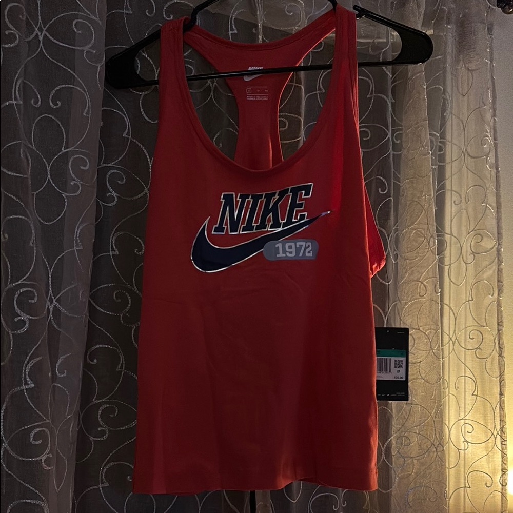 Nike Red Crop Relaxed Tank Top